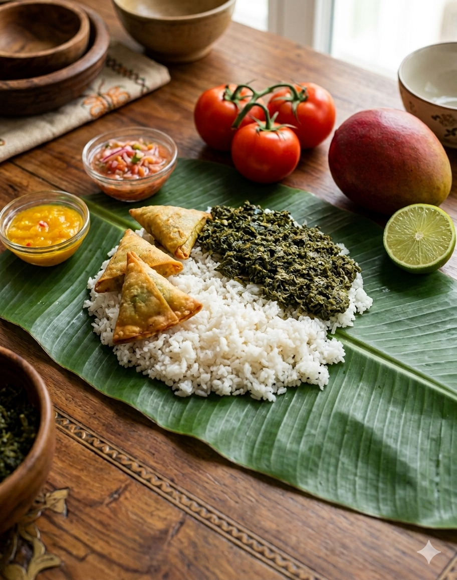 Madaba Végétarien – Riz Coco & Feuilles de Manioc Pilées